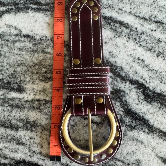 NWT faux leather woven wide belt size medium - Picture 5 of 7